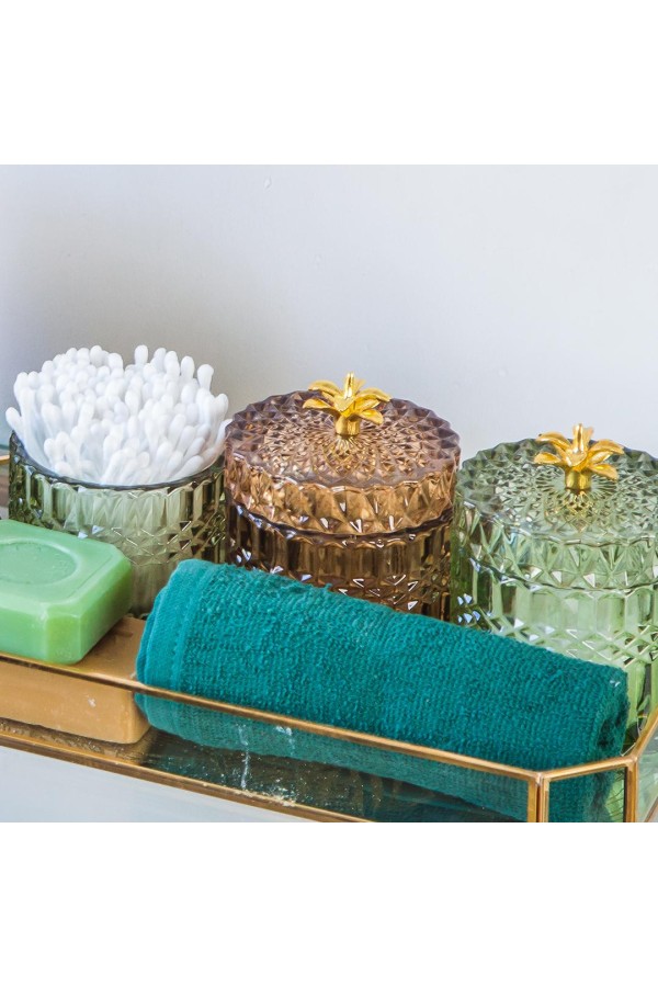 Стеклянная шкатулка, Д90 Ш90 В100, шоколад