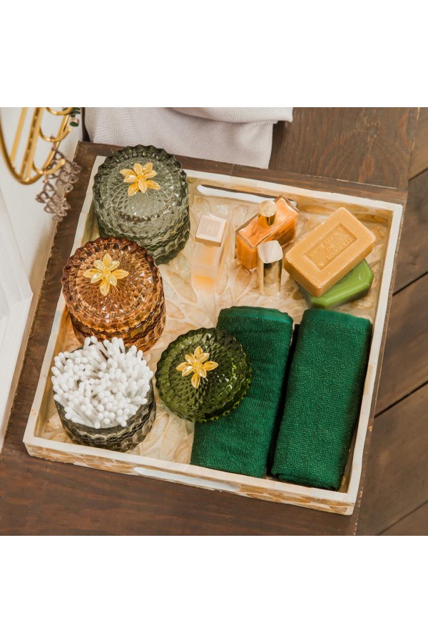 Стеклянная шкатулка, Д90 Ш90 В100, шоколад