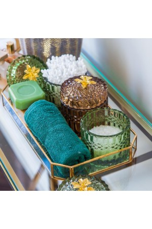 Стеклянная шкатулка, Д90 Ш90 В100, оливковый