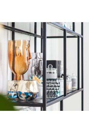 Стеклянная ваза Фейс, Д160 Ш150 В315, желтый