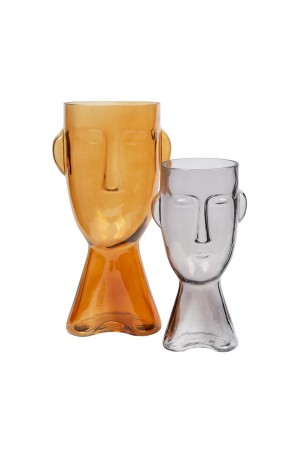 Стеклянная ваза Фейс, Д160 Ш150 В315, желтый