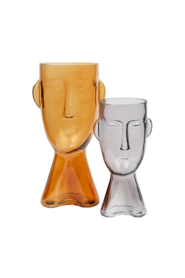 Стеклянная ваза Фейс, Д160 Ш150 В315, желтый