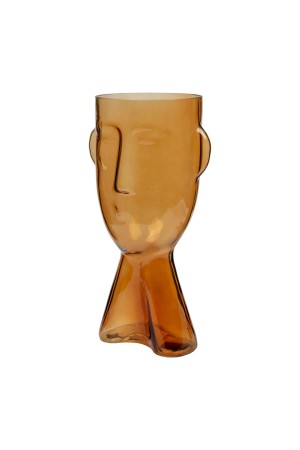 Стеклянная ваза Фейс, Д160 Ш150 В315, желтый