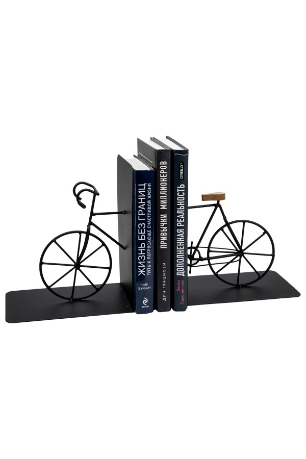 Подставка под книги Велосипед, Д370 Ш120 В200, черный