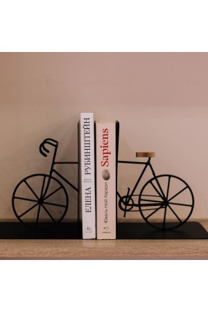 Подставка под книги Велосипед, Д370 Ш120 В200, черный