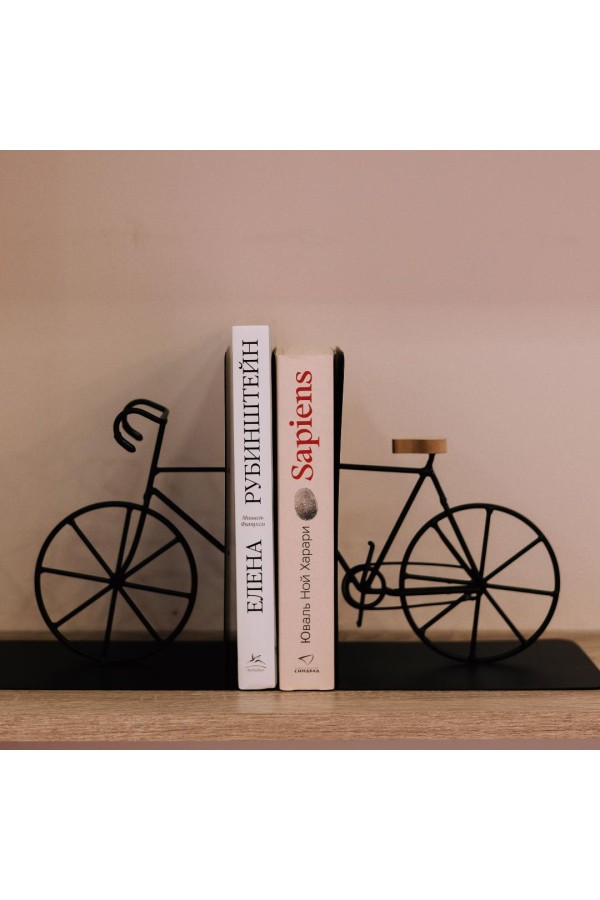 Подставка под книги Велосипед, Д370 Ш120 В200, черный