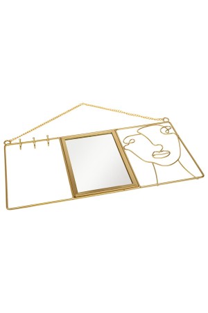 Держатель для ювелирных украшений с зеркалом, Д400 Ш200 В30, золотой
