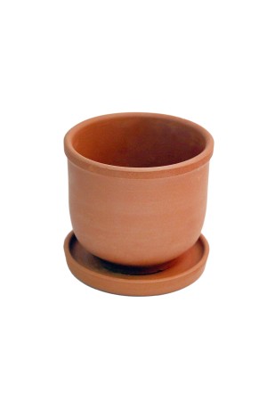 Керамический горшок Терракот с подставкой, 1л., терракотовый