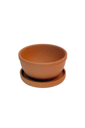 Керамический горшок Терракот с подставкой, 6л., терракотовый