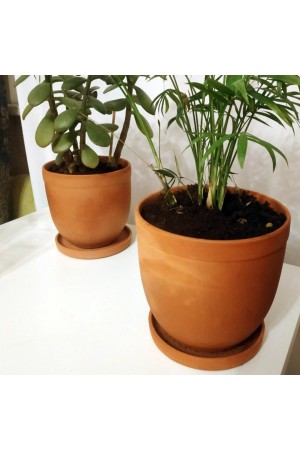 Керамический горшок Терракот с подставкой, 5л., терракотовый