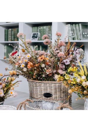 Искусственный цветок Гречишник полевой, В550, бежевый