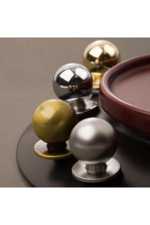 Ручка-кнопка, матовый хром