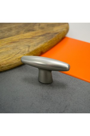 Ручка-кнопка, матовый хром