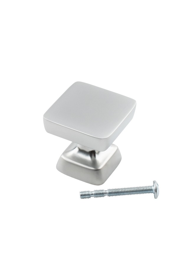 Ручка-кнопка, матовый хром