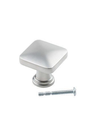 Ручка-кнопка, матовый хром