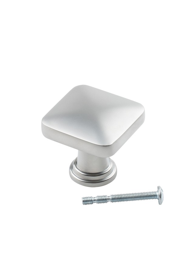 Ручка-кнопка, матовый хром