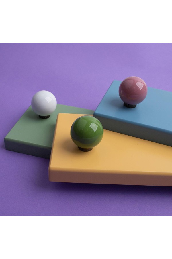 Ручка-кнопка, белая керамика