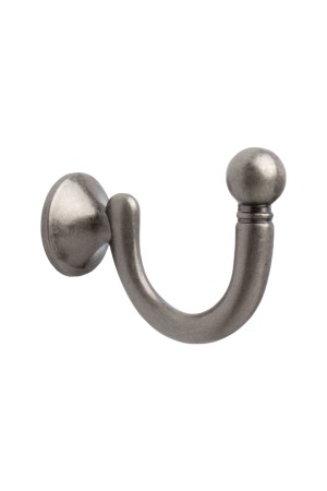 Крючок мебельный однорожковый, черненый старинный цинк