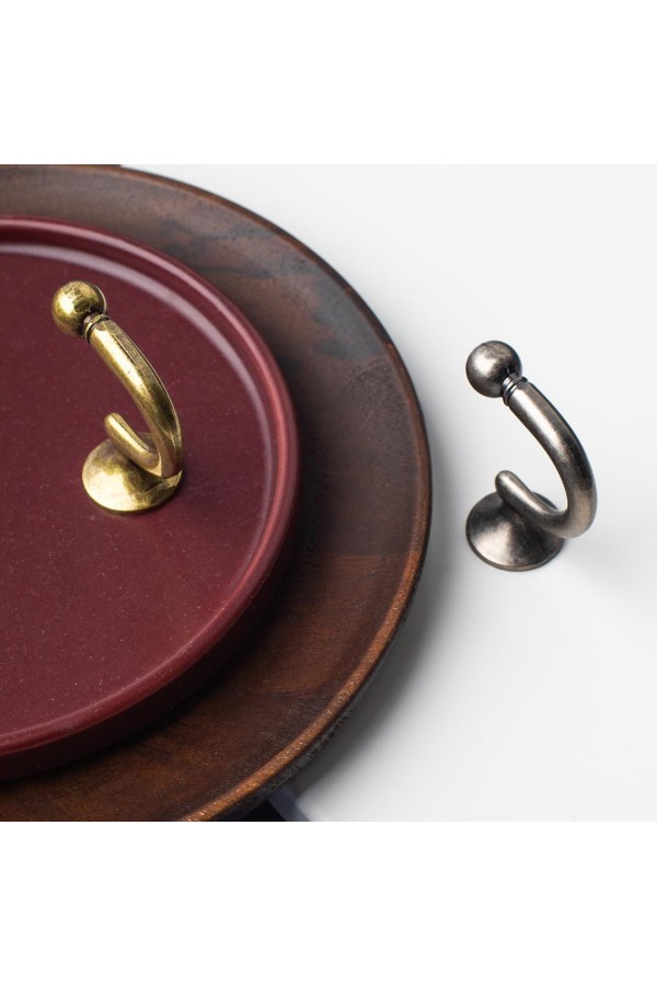 Крючок мебельный однорожковый, черненый старинный цинк