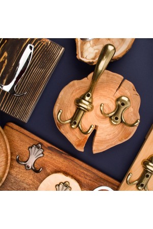 Крючок мебельный трехрожковый, оксидированная бронза