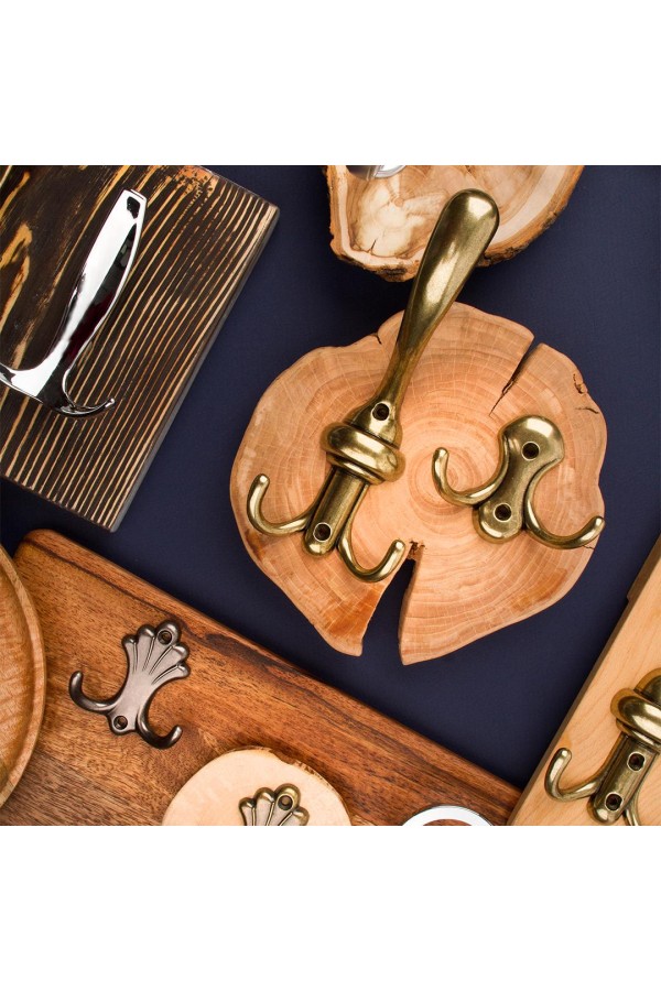 Крючок мебельный трехрожковый, оксидированная бронза