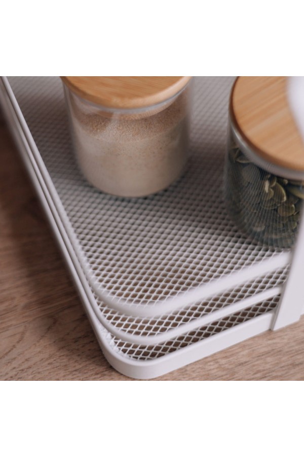 Металлическая корзина c деревянной ручкой, матовый белый
