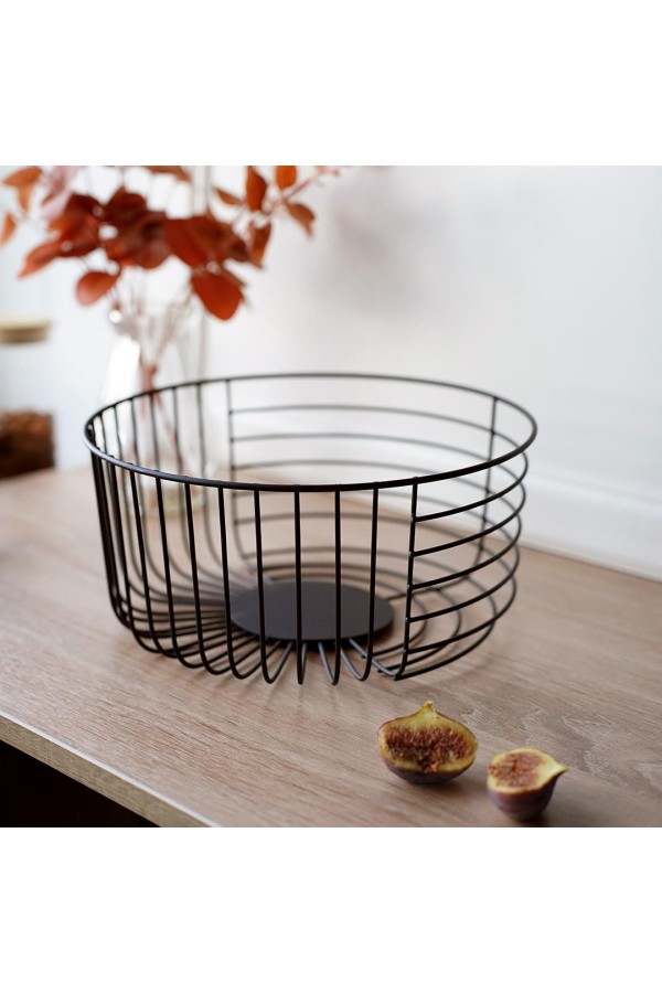 Корзина для фруктов, матовый черный