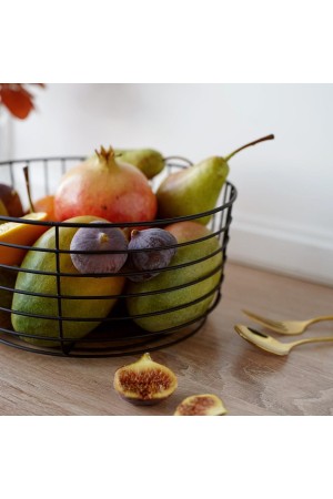 Корзина для фруктов, матовый черный