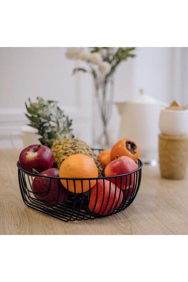 Корзина для фруктов, матовый черный