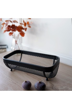 Корзина для фруктов прямоугольная, черный матовый