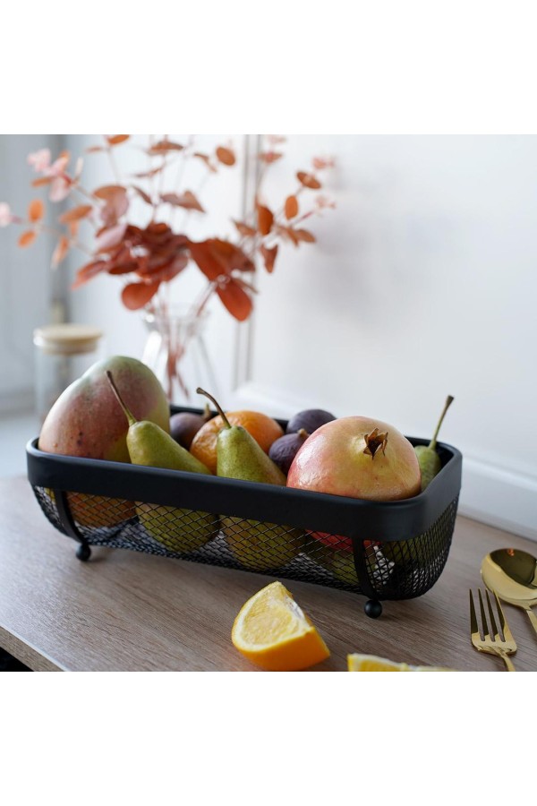 Корзина для фруктов прямоугольная, черный матовый
