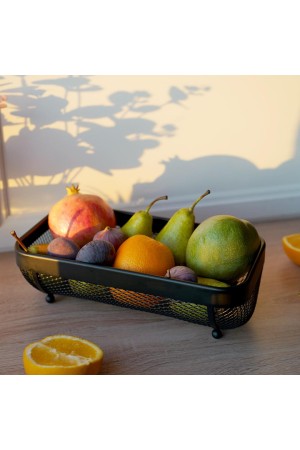 Корзина для фруктов прямоугольная, черный матовый