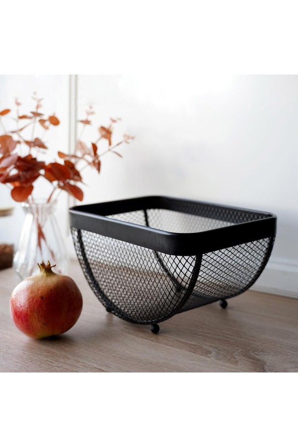 Корзина для фруктов квадратная, черный матовый
