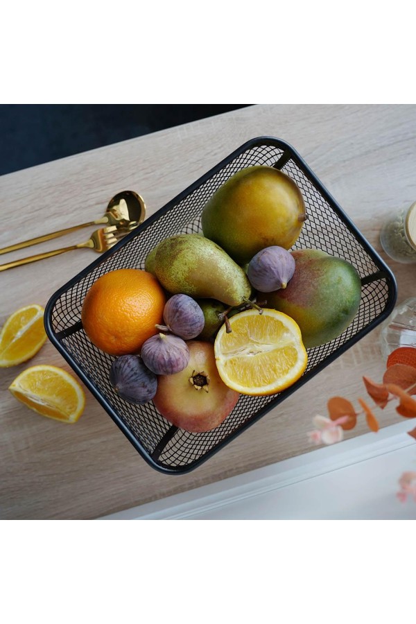 Корзина для фруктов квадратная, черный матовый