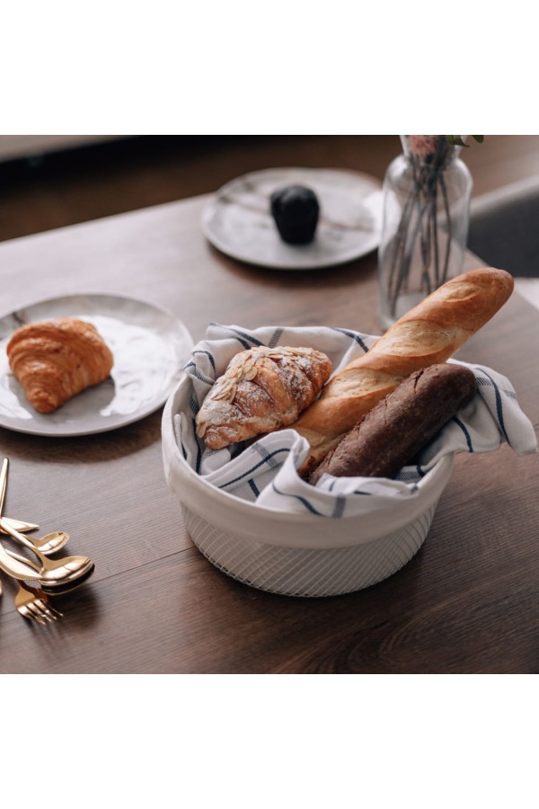 Корзина для хлеба круглая, матовый белый