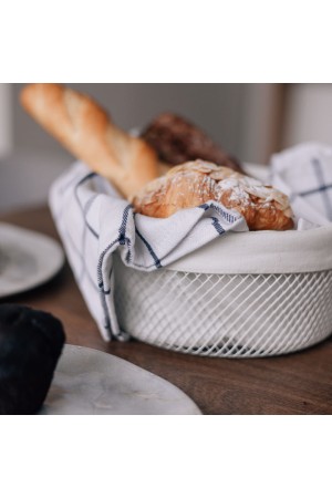 Корзина для хлеба круглая, матовый белый