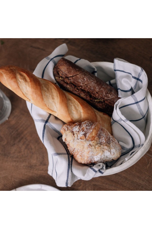 Корзина для хлеба круглая, матовый белый