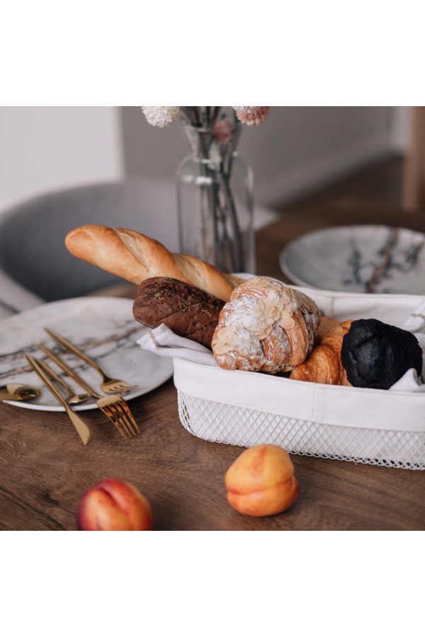Корзина для хлеба прямоугольная, матовый белый