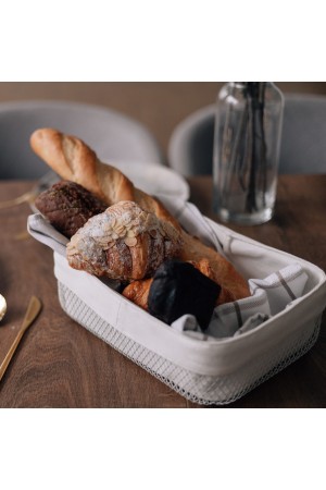 Корзина для хлеба прямоугольная, матовый белый