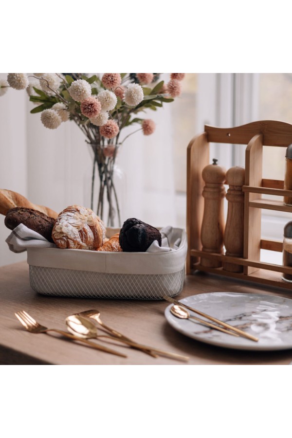 Корзина для хлеба прямоугольная, матовый белый