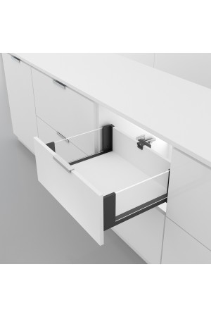 Система Lembox со стеклянными боковинами и LED-подсветкой, H=167, L=500, серый