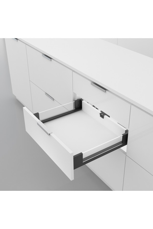 Система Lembox со стеклянными боковинами и LED-подсветкой, H=84, L=500, серый