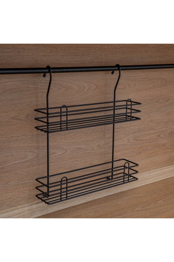 Полка для специй двухъярусная тип-2, черный матовый