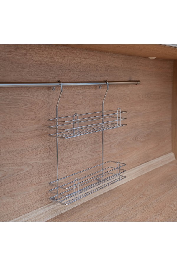 Полка для специй двухъярусная тип-2, хром