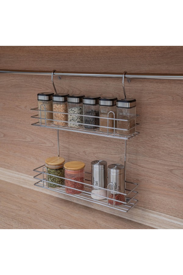 Полка для специй двухъярусная тип-2, хром