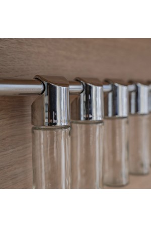 Набор навесных баночек на рейлинг из 5 шт, хром