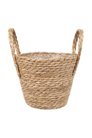 Кашпо плетеное "Сафари" с ручками, Д215 Ш215 В190, натуральный