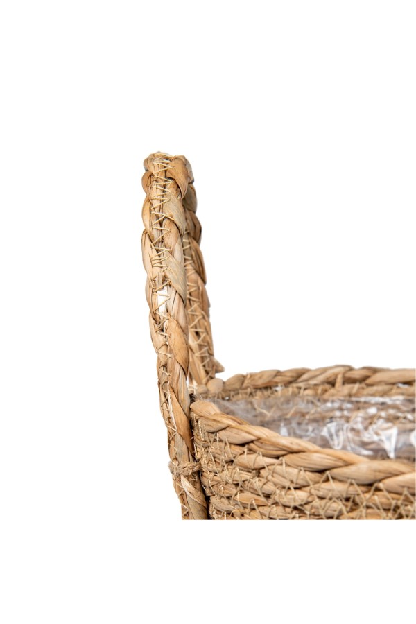 Кашпо плетеное "Сафари" с ручками, Д215 Ш215 В190, натуральный