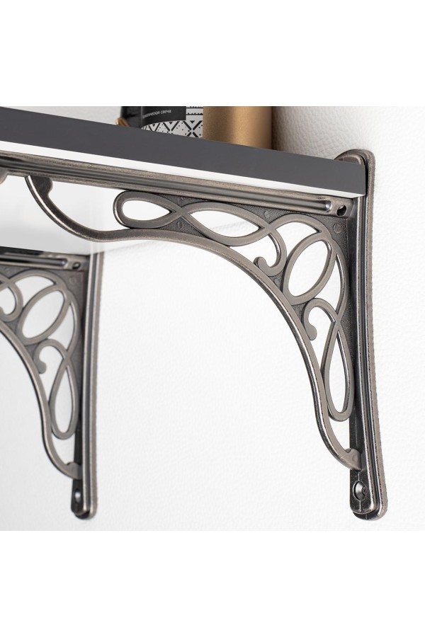 Кронштейн для полок большой, черненый старинный цинк