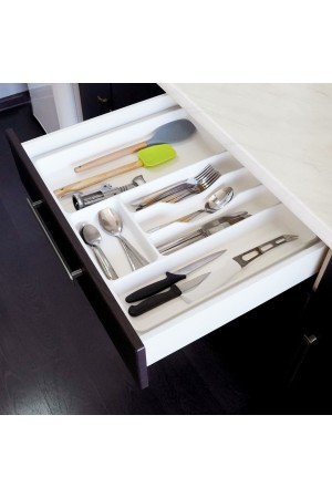 Лоток для столовых приборов 60 см, белый, пластик, индивидуальная упаковка